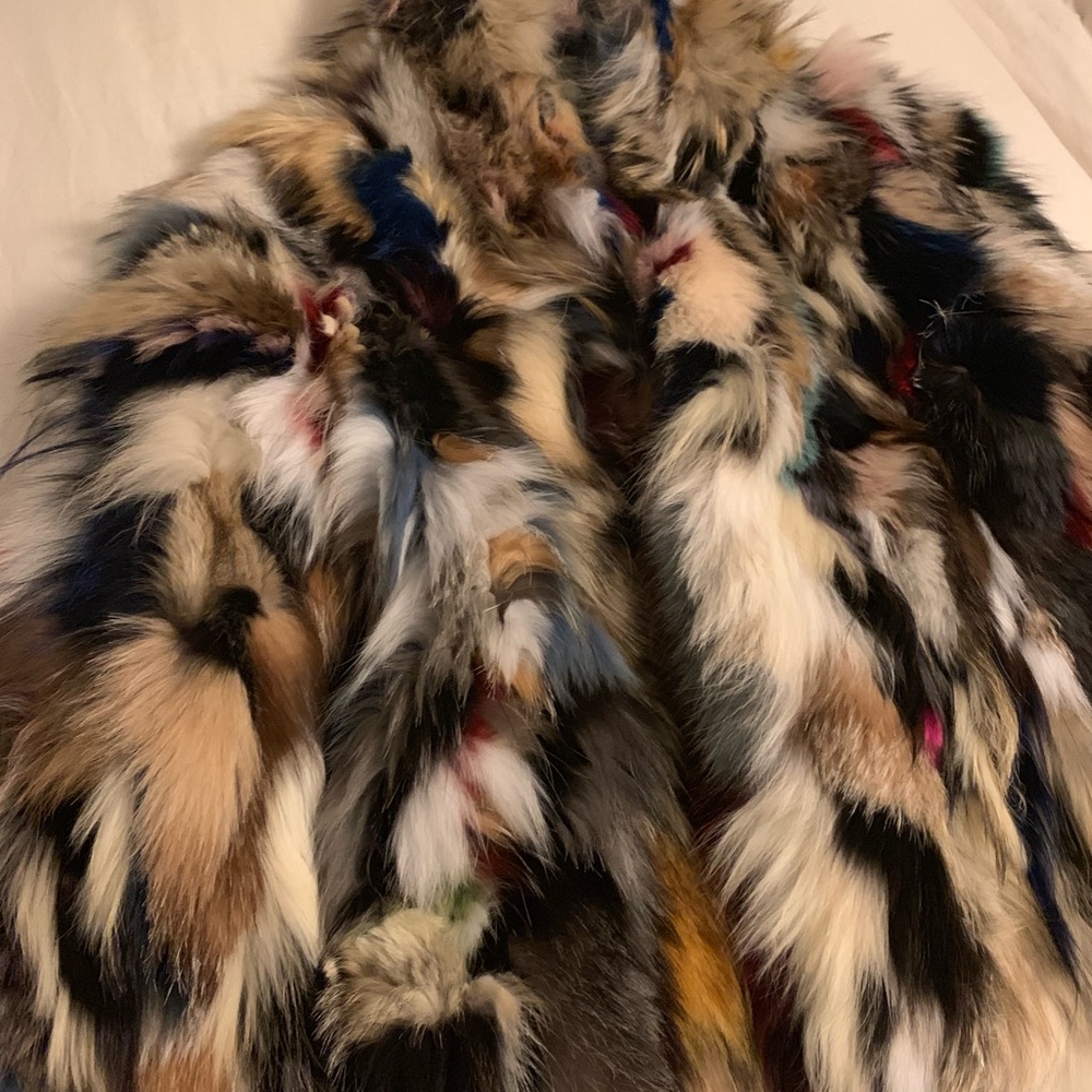 Glam Multicolor Fox Fur Jacket - Sz M